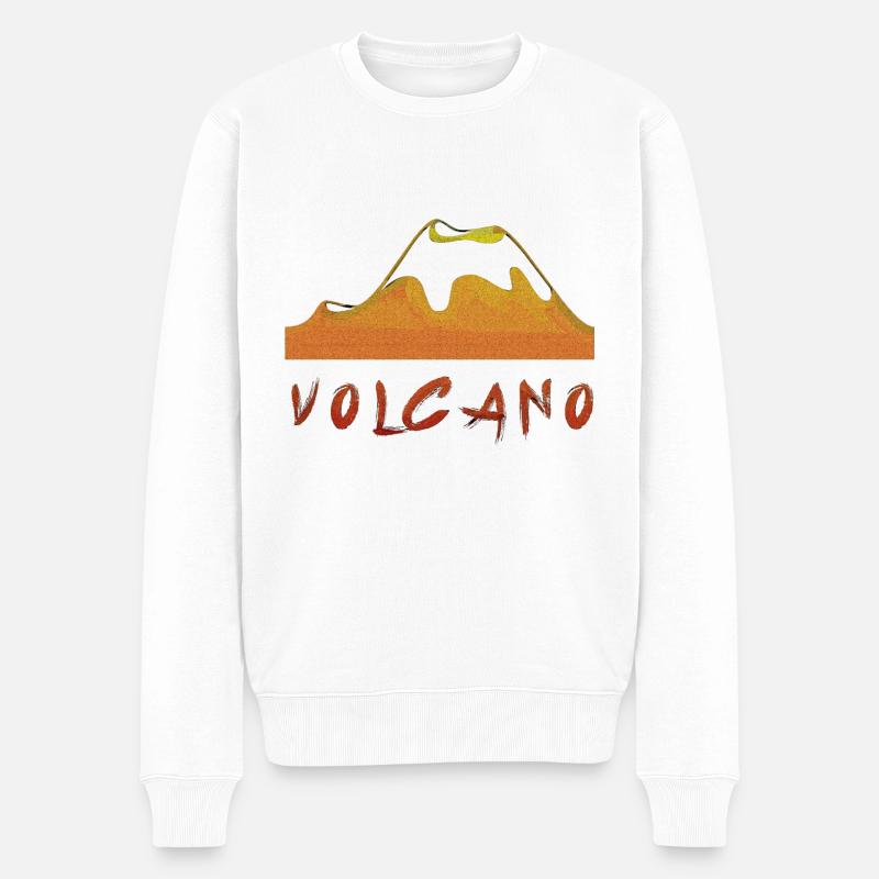 Vulkan - Männer Premium Bio Pullover - Weiß