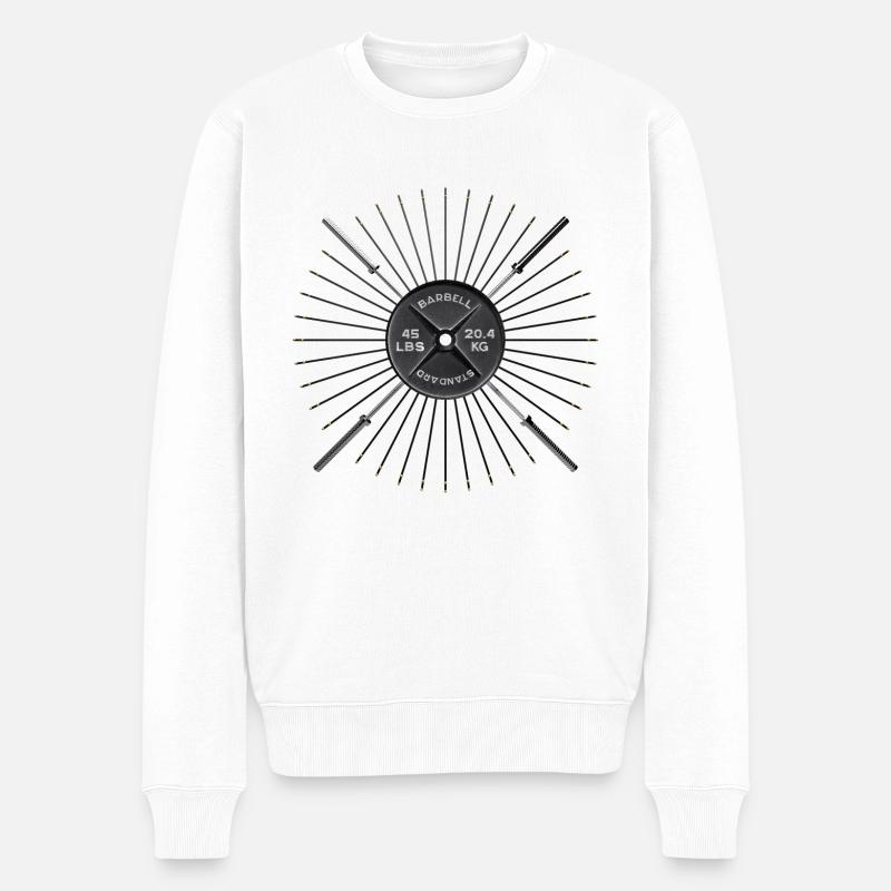 Bodybuilding Eisen - Männer Premium Bio Pullover - Weiß