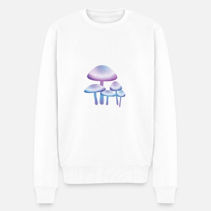 Pilze - Männer Premium Bio Pullover - Weiß
