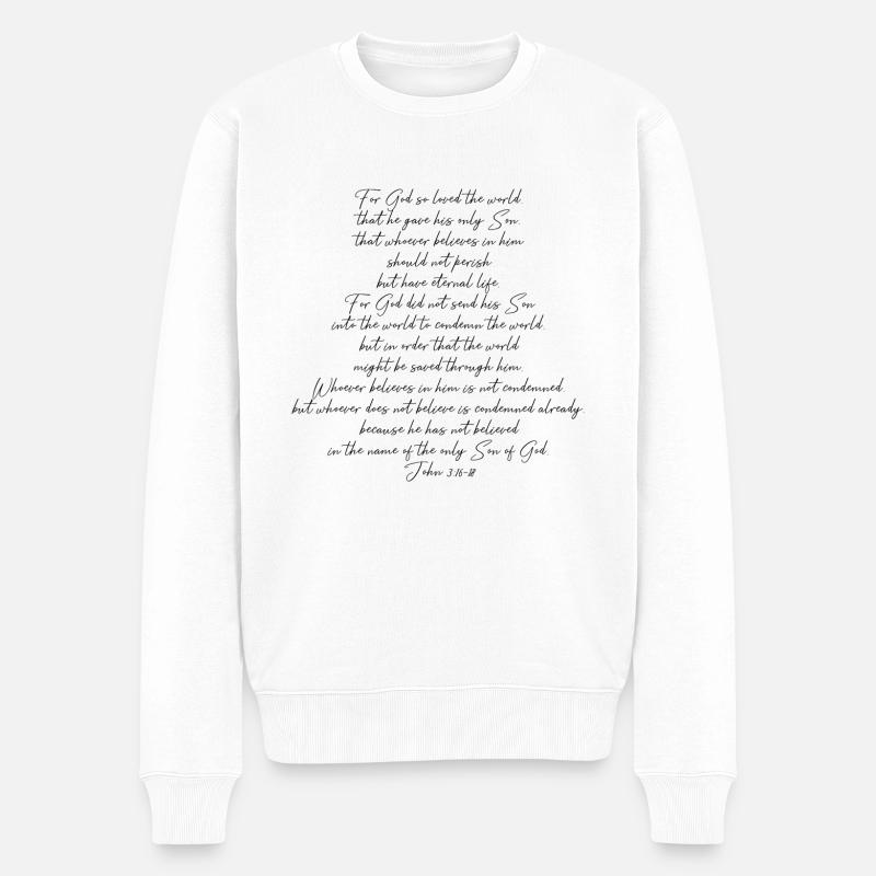 Bibelvers Jesus - Männer Premium Bio Pullover - Weiß