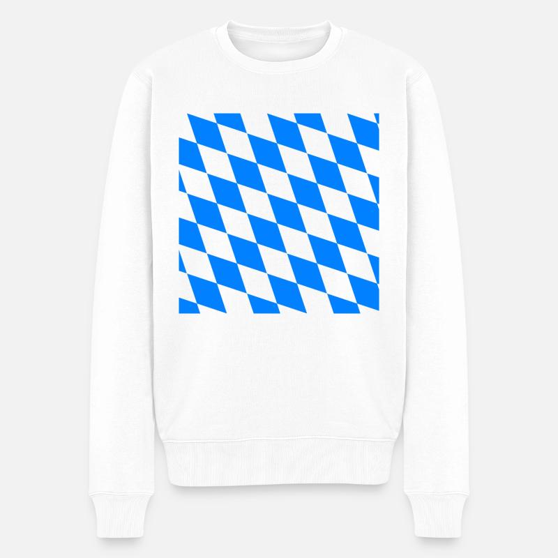 Bayern Muster Bayrisch Maske - Männer Premium Bio Pullover - Weiß