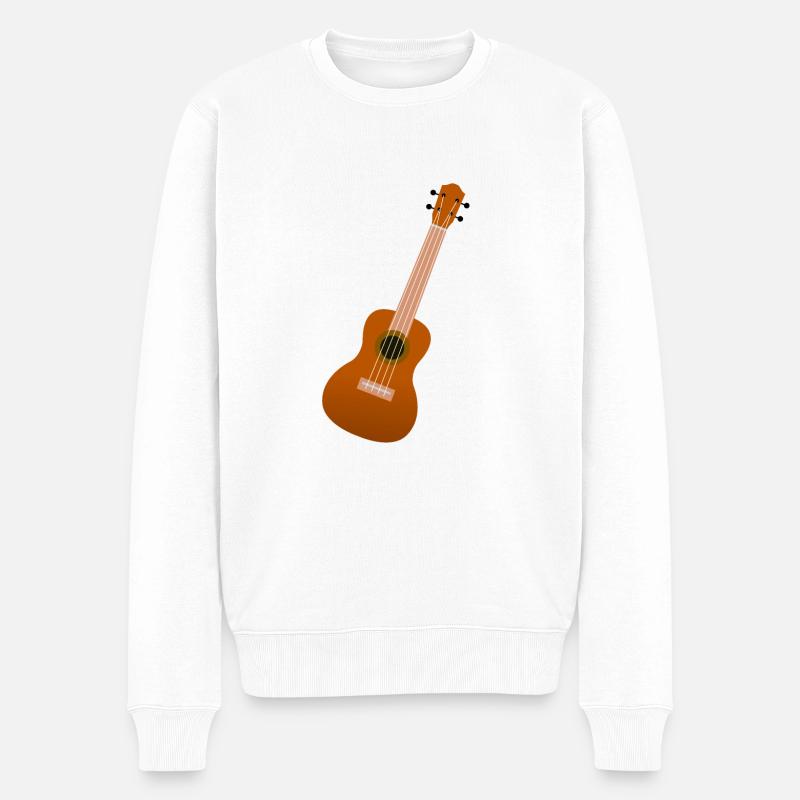 Ukulele Geschenk - Männer Premium Bio Pullover - Weiß