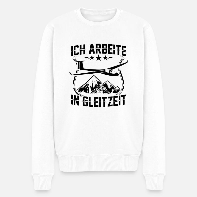 Segelflieger Sprüche | Segelflug Pilot Geschenke - Männer Premium Bio Pullover - Weiß