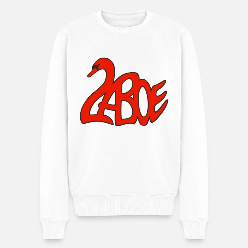 Laboe Schwan rot - Männer Premium Bio Pullover - Weiß