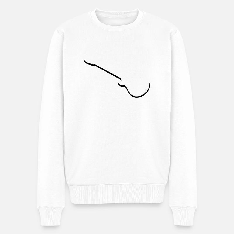 E Gitarre - Männer Premium Bio Pullover - Weiß