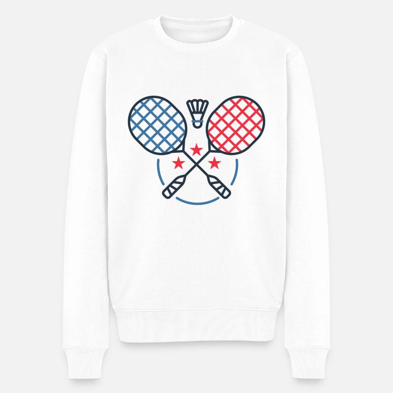 Badminton - Männer Premium Bio Pullover - Weiß
