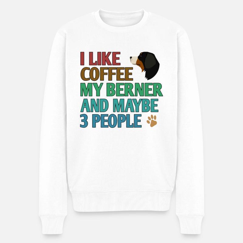 Bernesse Rinderhund - Männer Premium Bio Pullover - Weiß