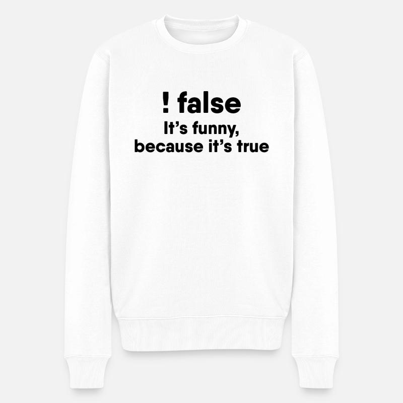 Programmeur blague Drôle d’humour programmeur - Pull Premium bio Homme - blanc