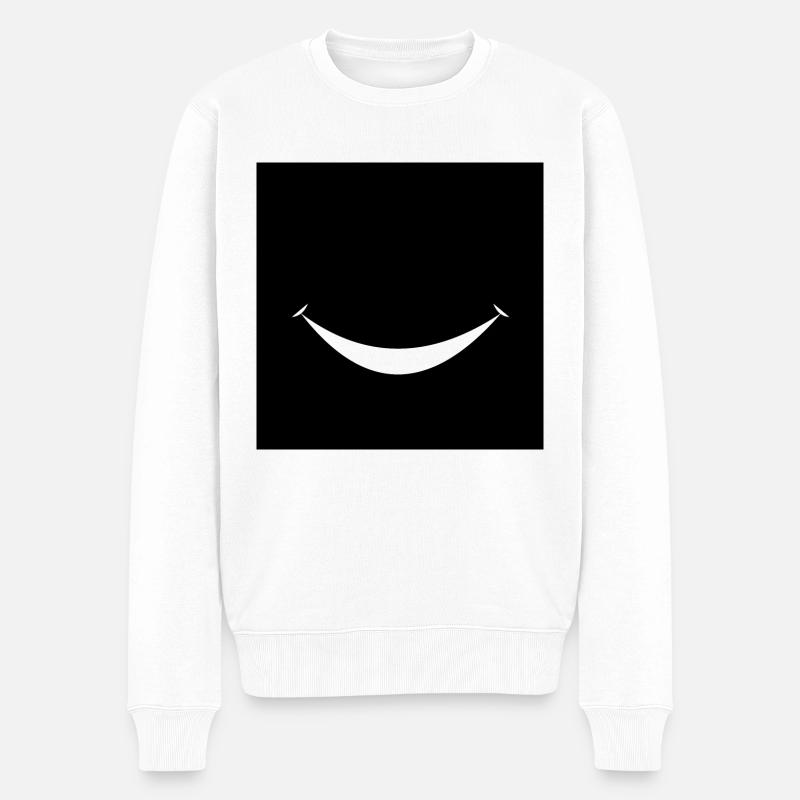 Smile - Männer Premium Bio Pullover - Weiß