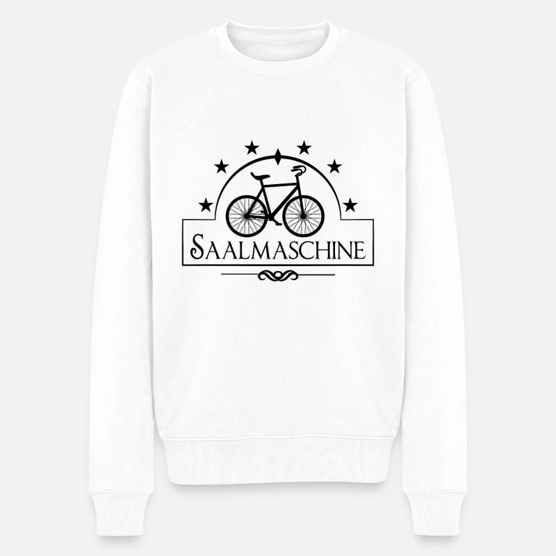 Saalmaschine - Kunstrad - Black Edition - Männer Premium Bio Pullover - Weiß