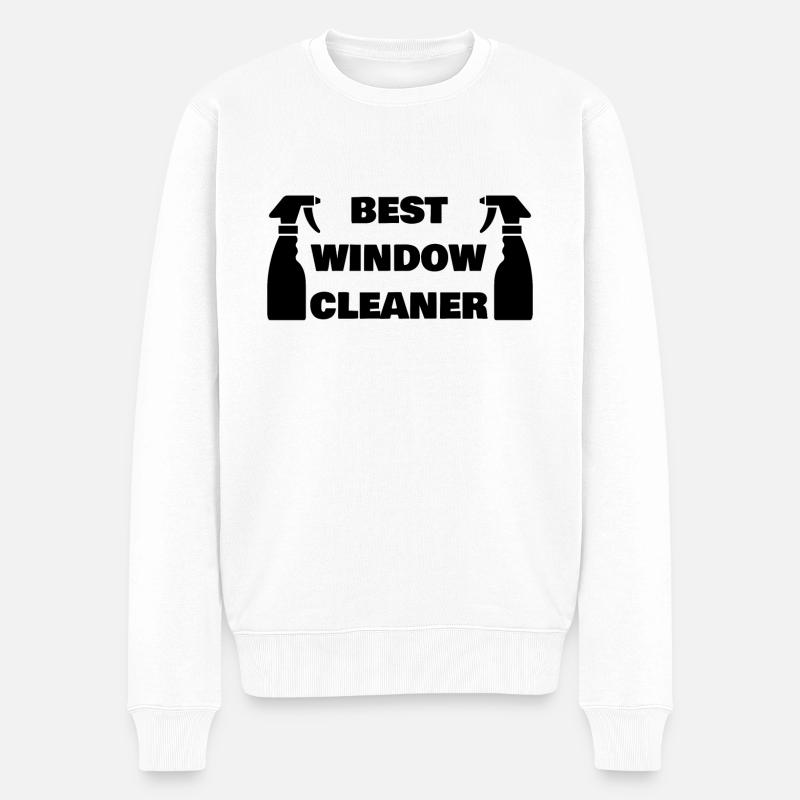 BEST WINDOW CLEANER - Men's Premium Organic Jumper - white