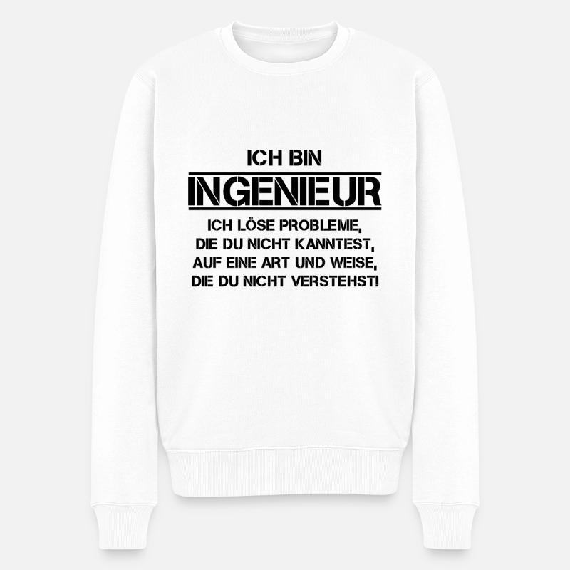 Ich bin ingenieur ich löse probleme Student - Männer Premium Bio Pullover - Weiß