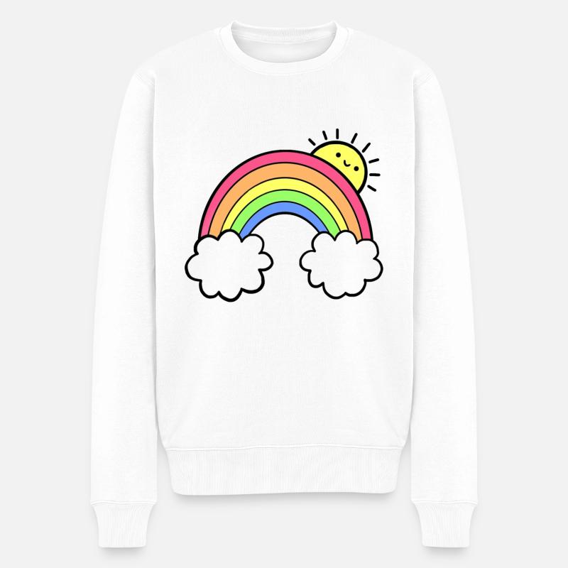arc en ciel - Pull Premium bio Homme - blanc