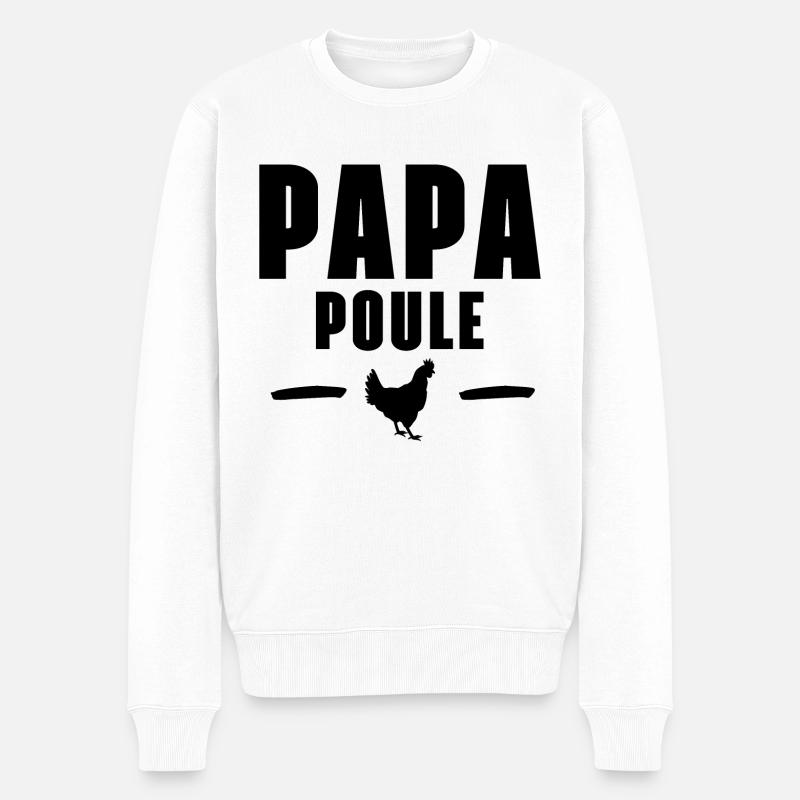papa poule - Pull Premium bio Homme - blanc