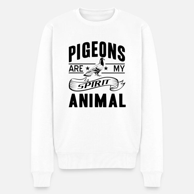 Taube - Männer Premium Bio Pullover - Weiß