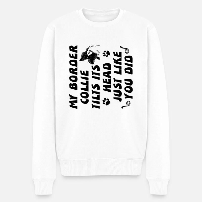 Border Collie - Männer Premium Bio Pullover - Weiß