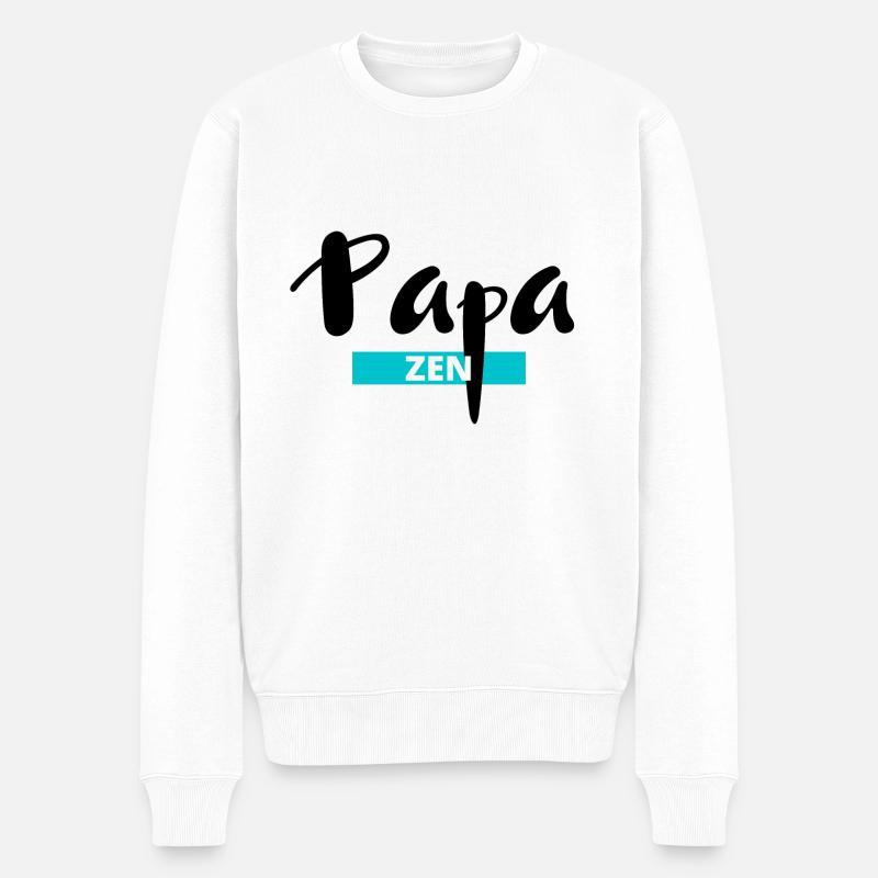 papa zen - Pull Premium bio Homme - blanc