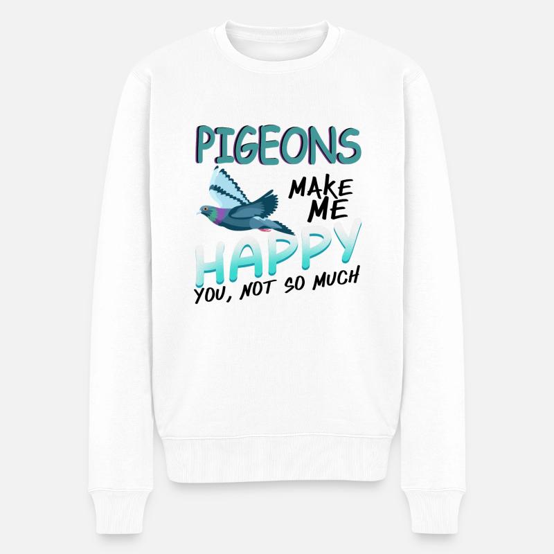 Taube - Männer Premium Bio Pullover - Weiß