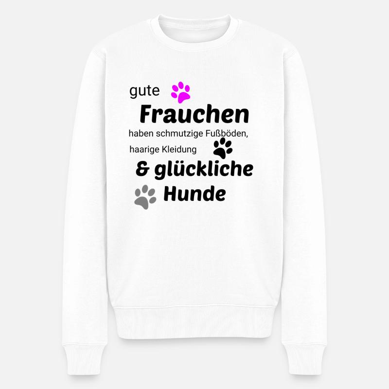 Hundeliebe, Hundeliebhaber - Männer Premium Bio Pullover - Weiß