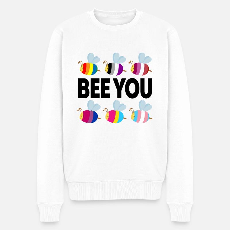 Bee you LGBTQ Pride Month Gay Lesbian - Männer Premium Bio Pullover - Weiß