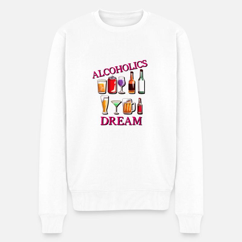 Alkoholiker Traum - Männer Premium Bio Pullover - Weiß