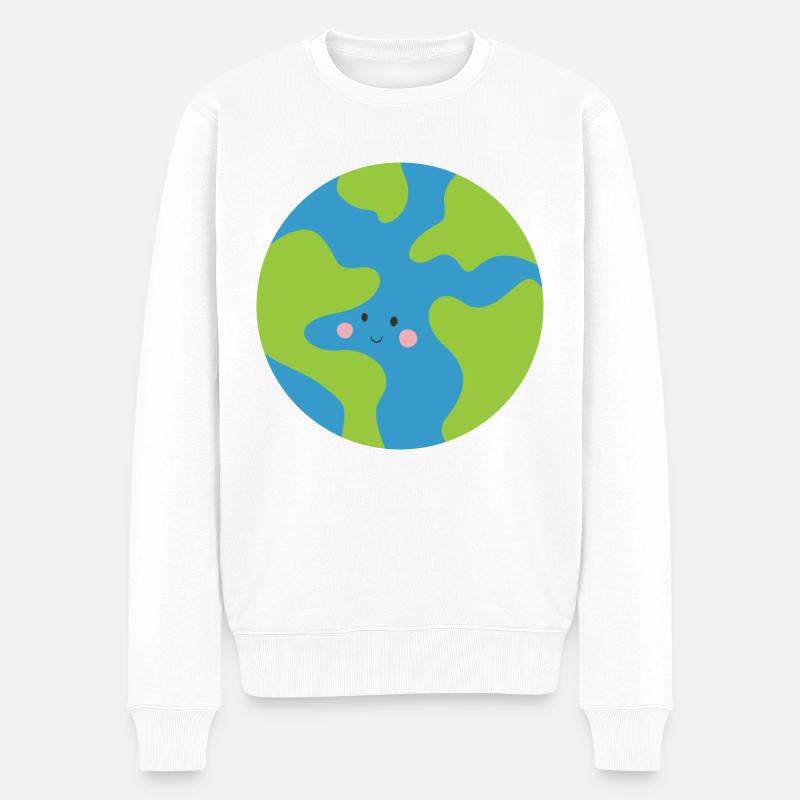 Erde - Männer Premium Bio Pullover - Weiß