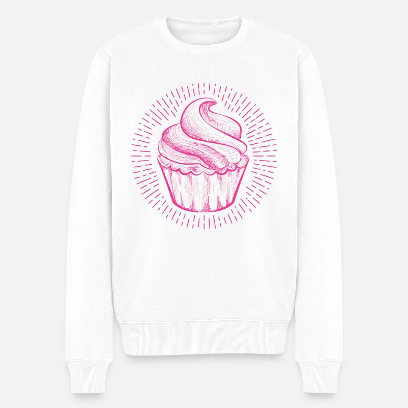 Desserts, gâteaux, muffins, cerises - Pull Premium bio Homme - blanc