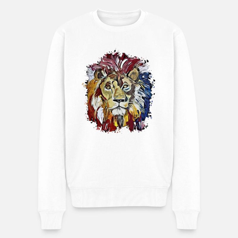 Lion - Pull Premium bio Homme - blanc