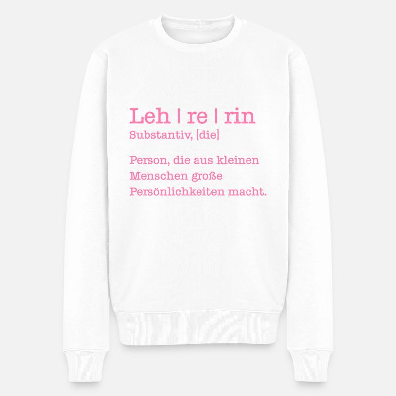 Lehrerin Geschenk Student Schule - Männer Premium Bio Pullover - Weiß