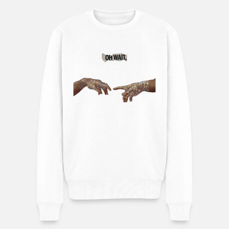Adan Schöpfung - Männer Premium Bio Pullover - Weiß