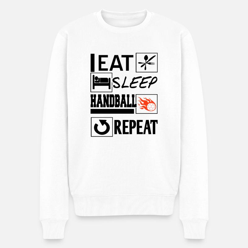 Handball - Männer Premium Bio Pullover - Weiß