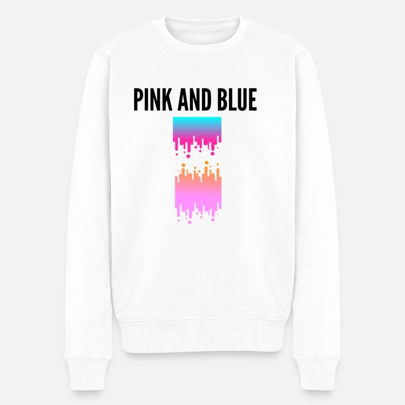 ROSA UND BLAU - Männer Premium Bio Pullover - Weiß