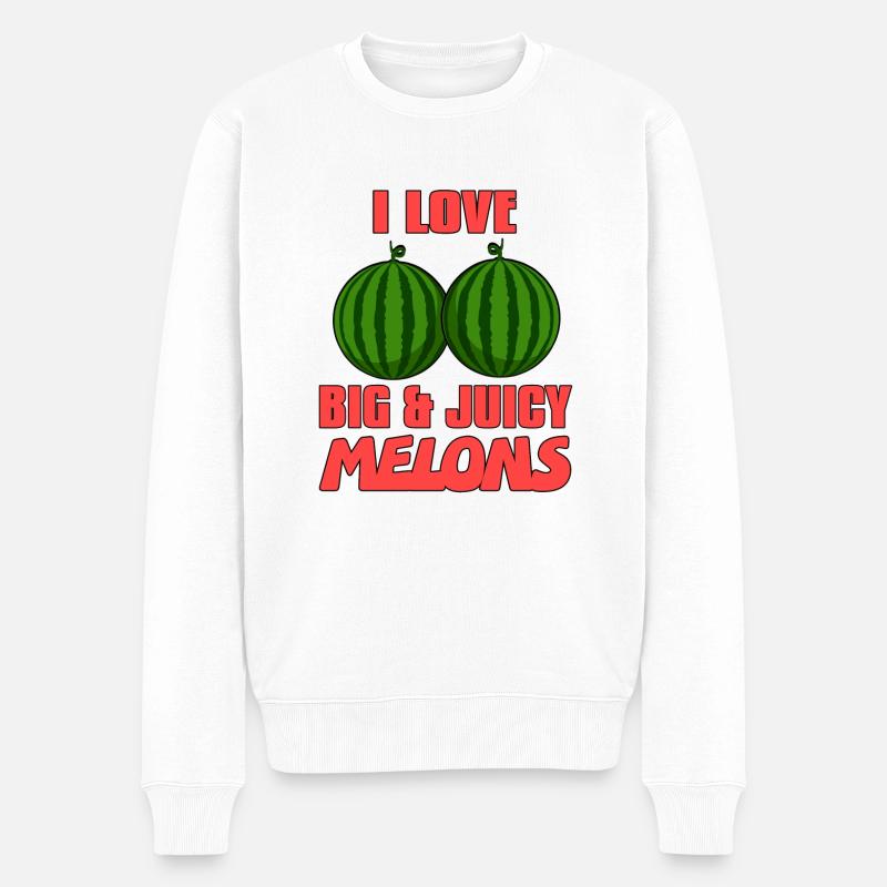 Wassermelone - Männer Premium Bio Pullover - Weiß