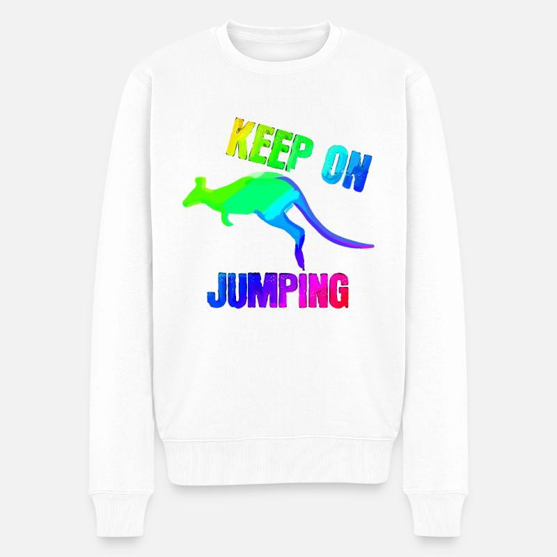 Keep on Jumping - Männer Premium Bio Pullover - Weiß