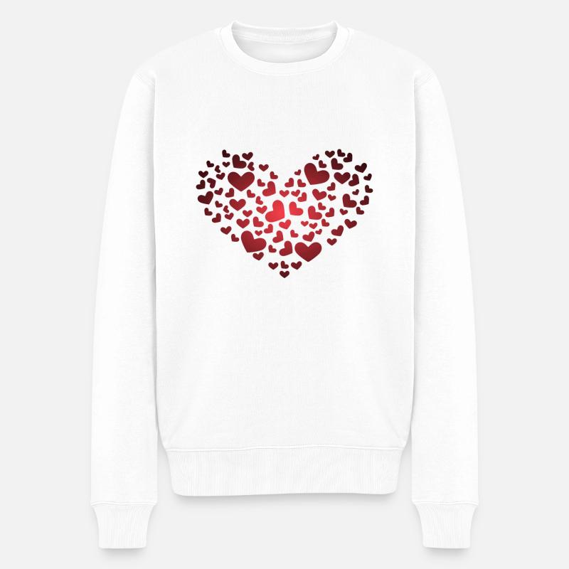Coeur de cœur - Pull Premium bio Homme - blanc
