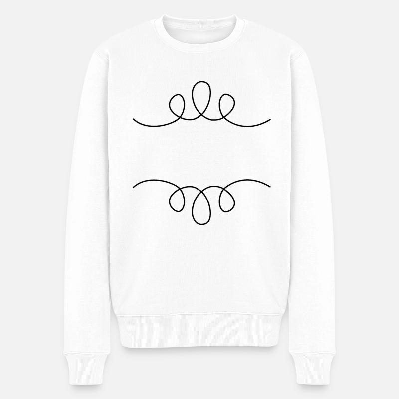 Linienkreise - Männer Premium Bio Pullover - Weiß