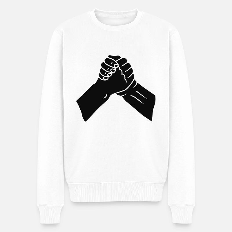 Poignée de main - Pull Premium bio Homme - blanc