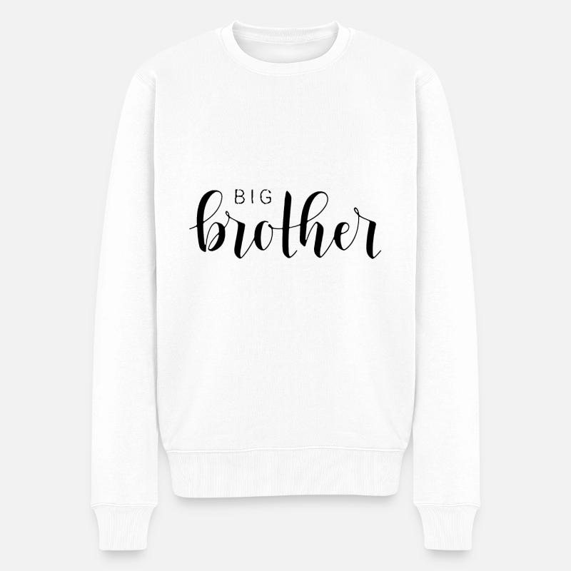 Großer Bruder - Männer Premium Bio Pullover - Weiß