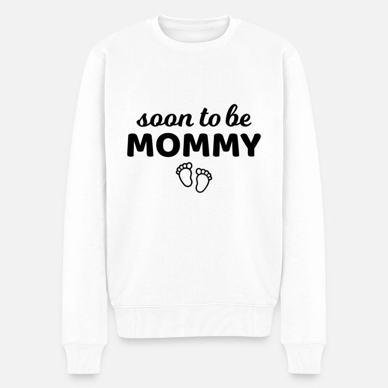 Werdende Mutter Schwanger Mama Geschenk - Männer Premium Bio Pullover - Weiß