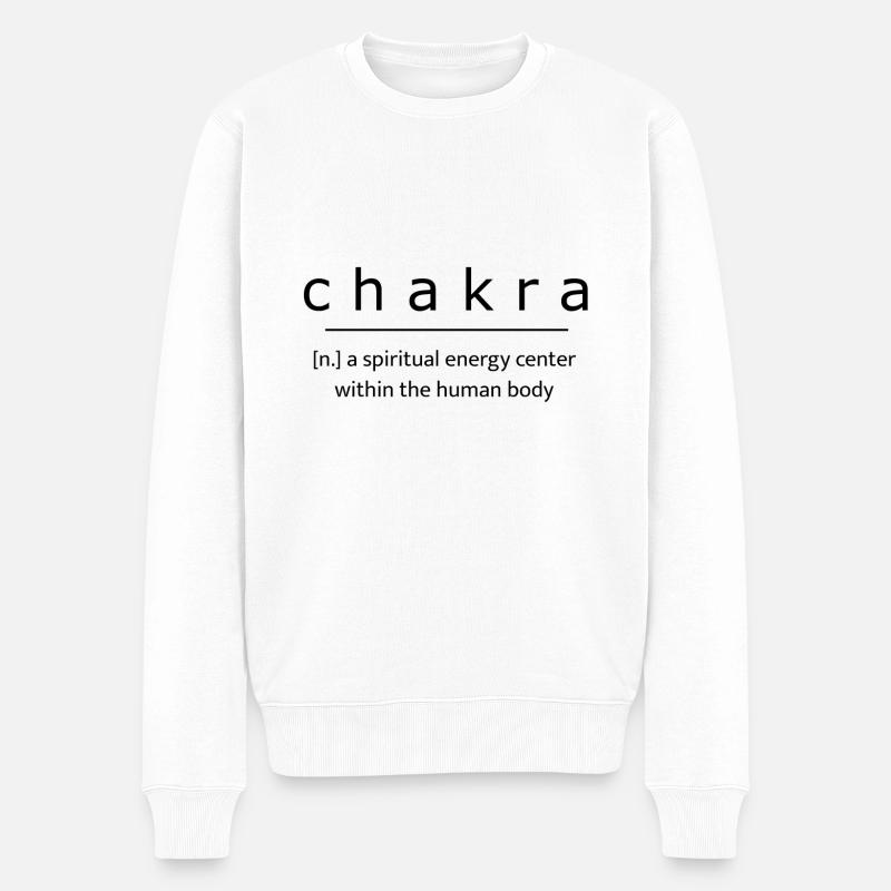 Chakra - Männer Premium Bio Pullover - Weiß