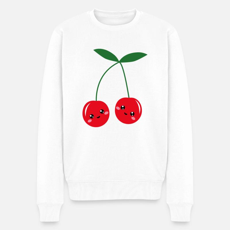 Cerises kawaii - Pull Premium bio Homme - blanc