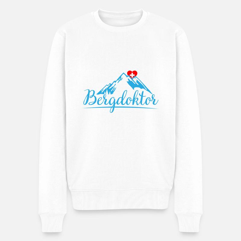 Bergdoktor Geschenk Österreich Lederhose - Männer Premium Bio Pullover - Weiß