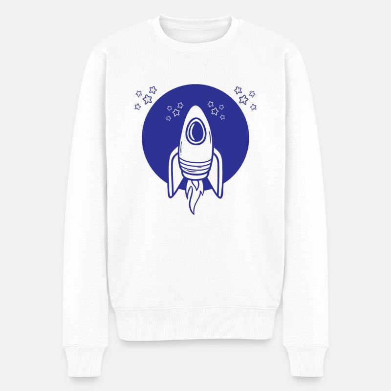 Art cosmos astronomie fusée spatiale - Pull Premium bio Homme - blanc