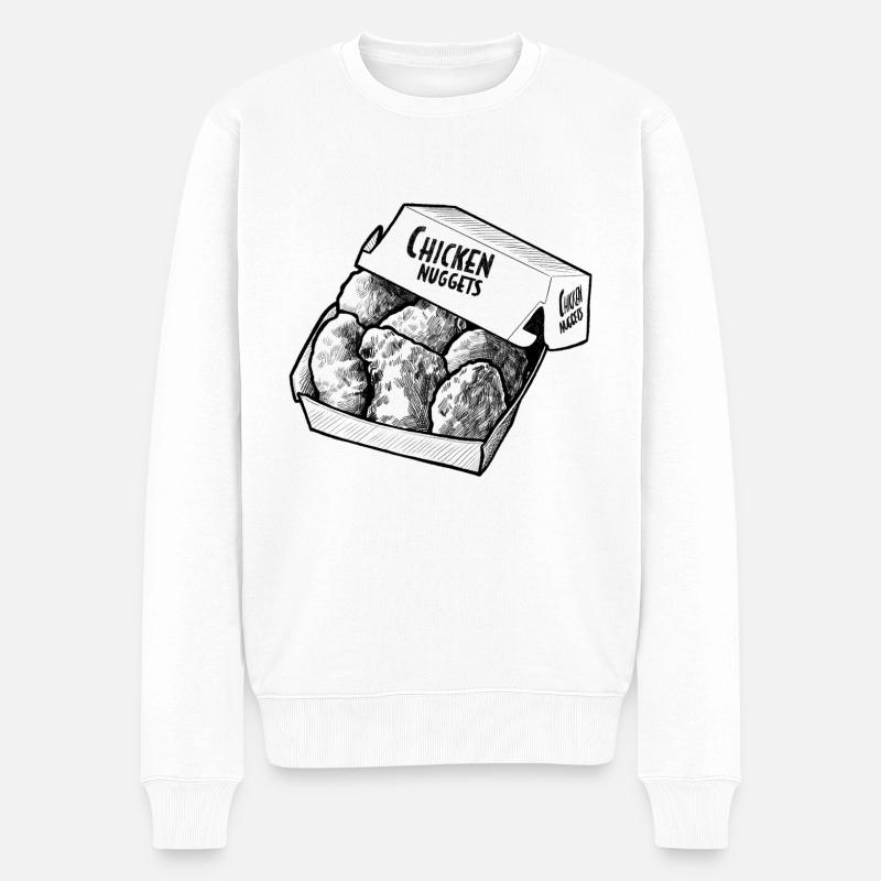 Hühnernuggets Zeichnung - Männer Premium Bio Pullover - Weiß