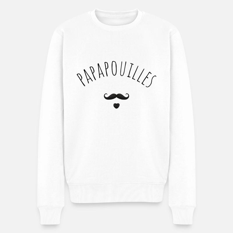 papapouille - Pull Premium bio Homme - blanc