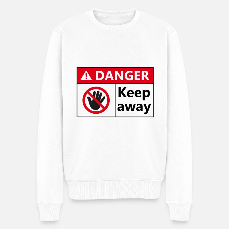 Danger Keep Away - Männer Premium Bio Pullover - Weiß