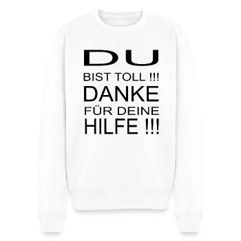 Danke für deine Hilfe Corona Mundschutz Abstand - Männer Premium Bio Pullover - Weiß - Vorne - Thijin (182cm)