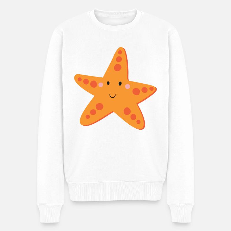 Seestern - Männer Premium Bio Pullover - Weiß