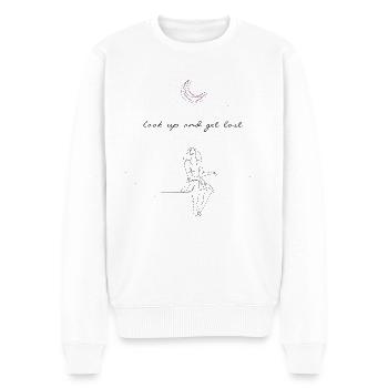 SE PERDRE LE NEZ AU VENT - Pull Premium bio Homme - blanc - Devant - Thijin (182cm)