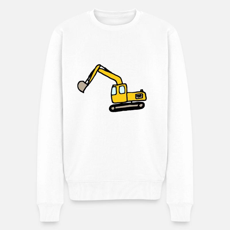 Excavatrice - Pull Premium bio Homme - blanc